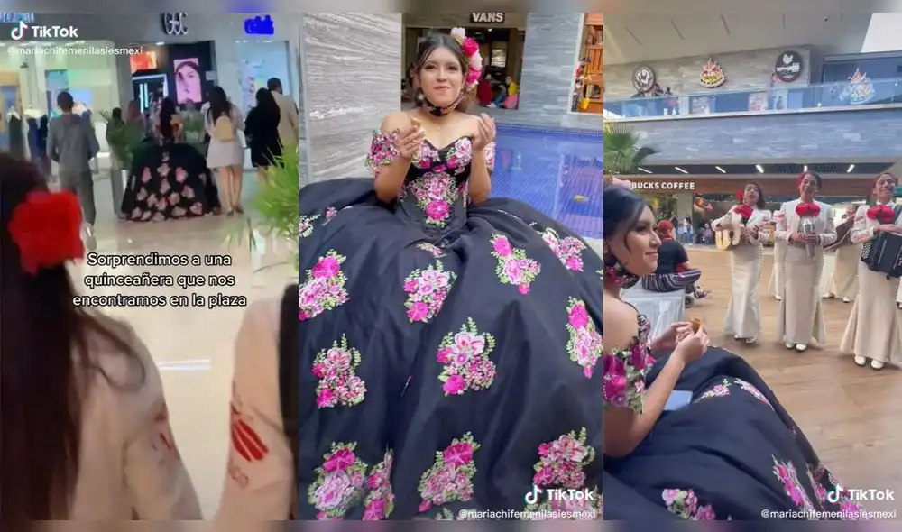 Las mariachis suelen hacer este tipo de sorpresas en el centro comercial. Foto: captura de TikTok