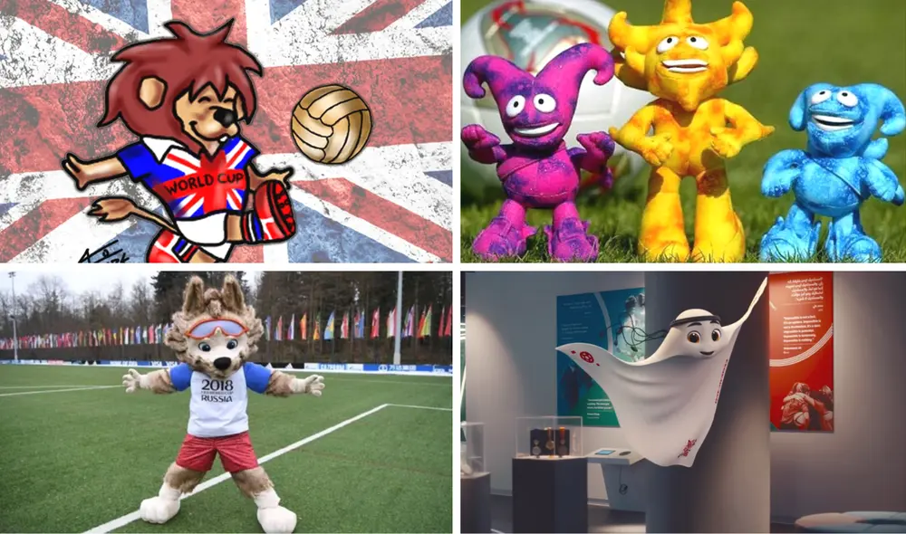 Revisa la lista de las mascotas de cada Copa Mundial de Fútbol y revive la magia del balompié universal de la FIFA desde Inglaterra 1966. Foto: composición de LR/ Yo soy mundial 2014/ Futbolred/ @fifaworldcup