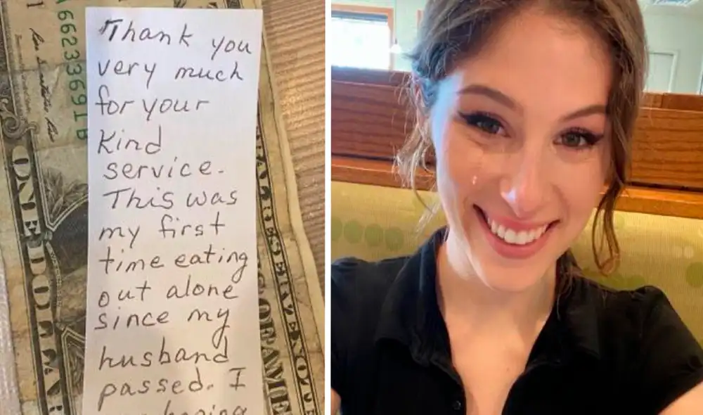 La longeva mujer se mostraba algo inquieta y triste, por lo que Megan King se acercó para preguntarle lo que sucedía. Foto: captura de Twitter La longeva mujer se mostraba algo inquieta y triste, por lo que Megan King se acercó para preguntarle lo que sucedía. Foto: captura de Twitter