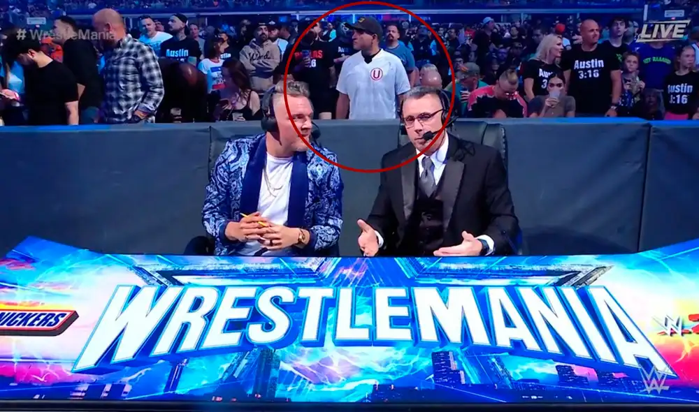 Aficionado crema en la transmisión de Wrestlemania 38. Foto: Captura Fox Sports 2
