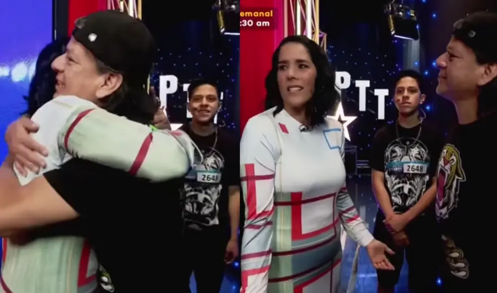 Gianella Neyra corrió a saludar a su amigo de la infancia tras su presentación en "Perú tiene talento". Foto: Perú tiene talento/captura