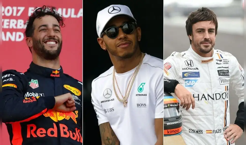 Ricciardo, Hamilton y Alonso en el 2017. Foto: Composición LR/Red Bull/Mercedes/McLaren