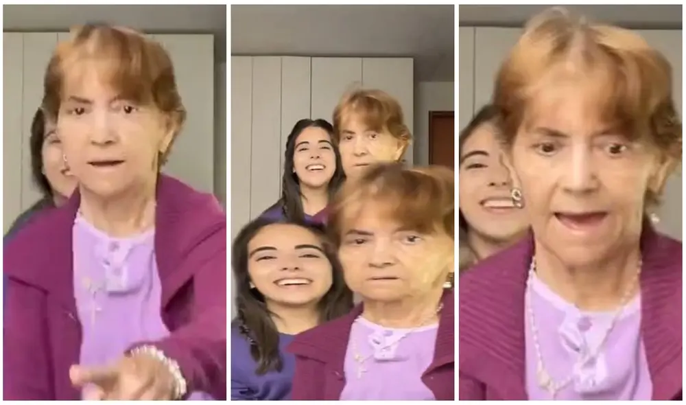 Abuelita intenta ‘imitar’ un filtro de TikTok, pero todo sale de control. Foto: captura de TikTok