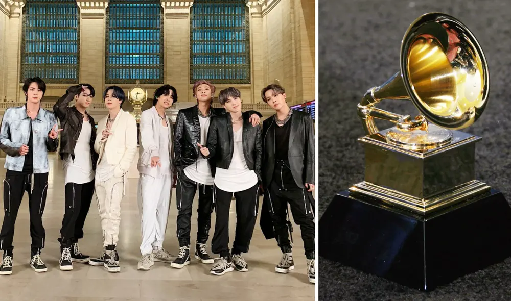BTS buscará llevarse su primer Grammy este domingo 3 de abril en Las Vegas. Foto: composición La República / HYBE / Grammy