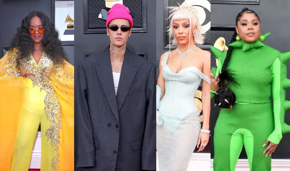 Los mejores looks que deslumbraron en los Premios Grammy 2022. Foto: Composición LR / Instagram / Twitter.