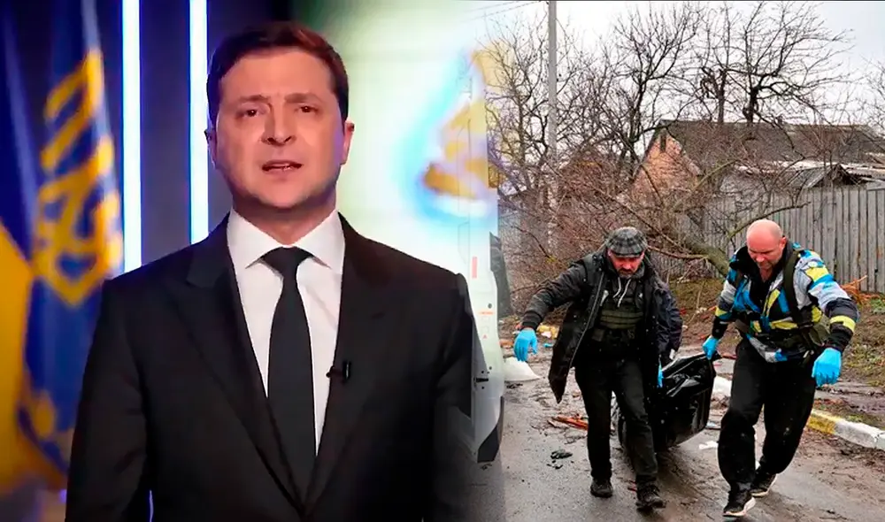 Volodimir Zelenski visitó la ciudad de Bucha tras la liberación de la ciudad. Foto: El País/AFP