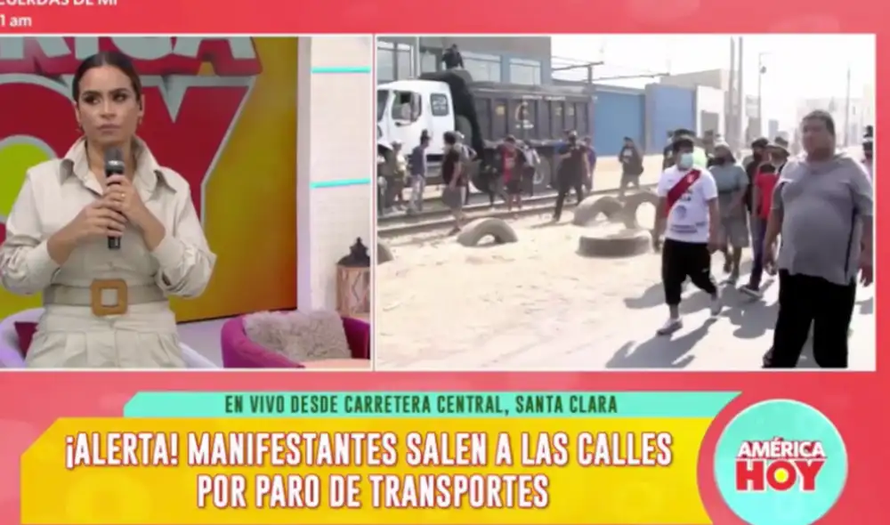 Ethel Pozo inició "América hoy" consternada por el paro nacional de transportistas. Foto: América hoy/captura