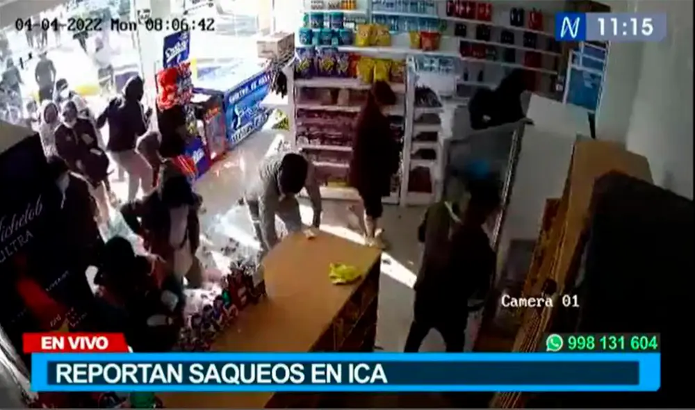 Se registran saqueos en Ica. Video: Canal N