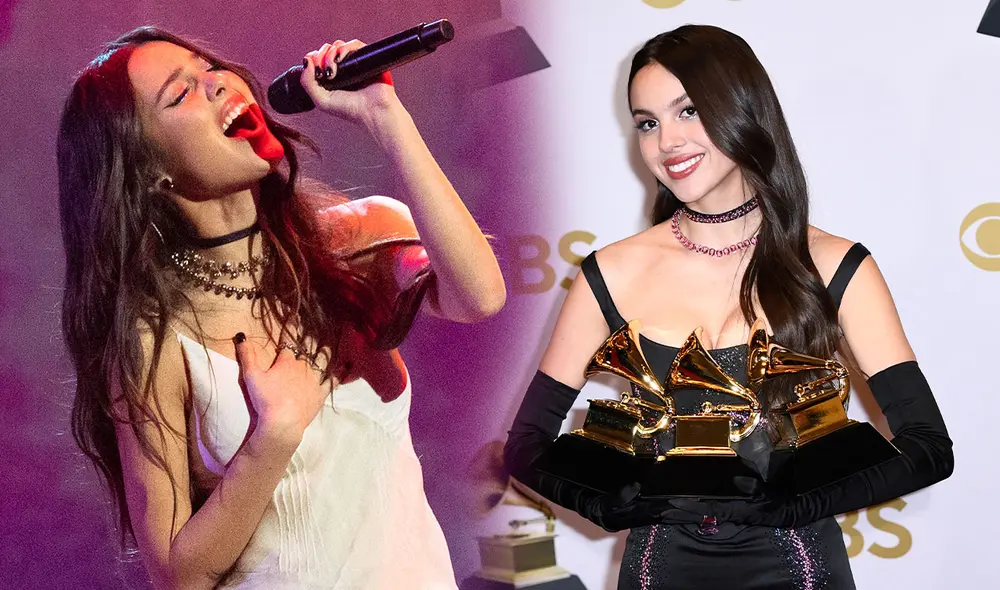 Olivia Rodrigo se presentó en los Grammy 2022 e impresionó al cantar "Drivers license". Foto: composición/AFP
