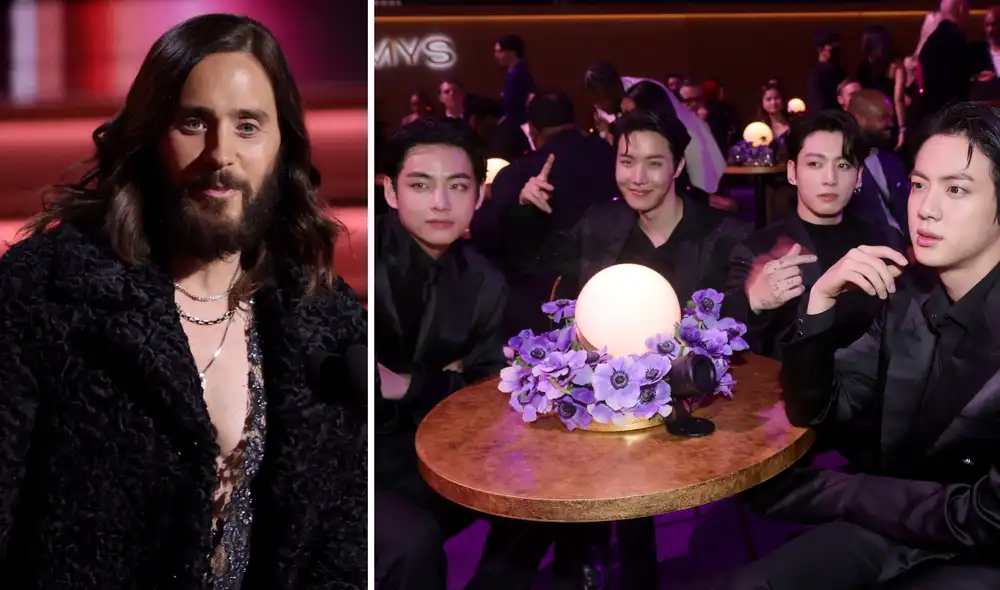 Jared Leto fue uno de los presentadores de premios en la ceremonia de los Grammy 2022, a la cual BTS asistió para presentar "Butter". Foto: composición La República / AFP Jared Leto fue uno de los presentadores de premios en la ceremonia de los Grammy 2022, a la cual BTS asistió para presentar "Butter". Foto: composición La República / AFP