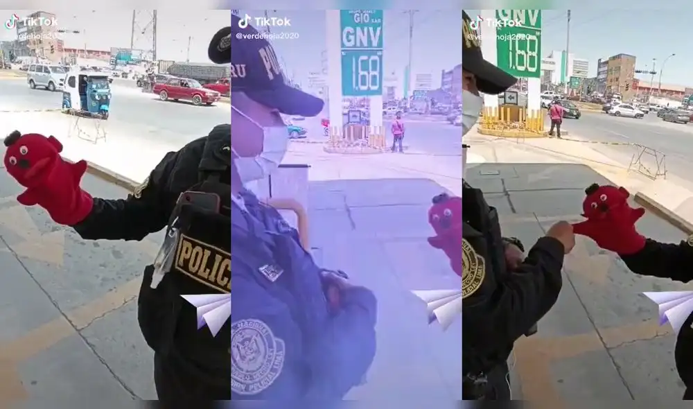 Los policías se divirtieron al hacer esta parodia. Foto: captura de TikTok