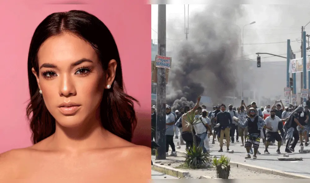 Jazmín Pinedo indignada por el vandalismo que hubo durante el paro de transportistas. Foto: composición/Jazmín Pinedo/Instagram/Carlos Félix/La República