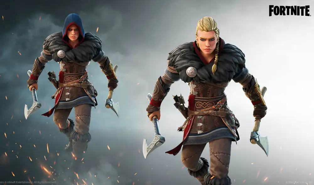 Ezio y Eivor estarán disponibles en la tienda de artículos de Fortnite a partir del 7 de abril. Foto: Fortnite