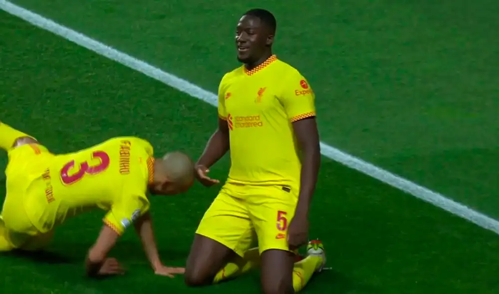 Konaté marcó el primer gol de Liverpool contra Benfica. Foto: captura ESPN Konaté marcó el primer gol de Liverpool contra Benfica. Foto: captura ESPN