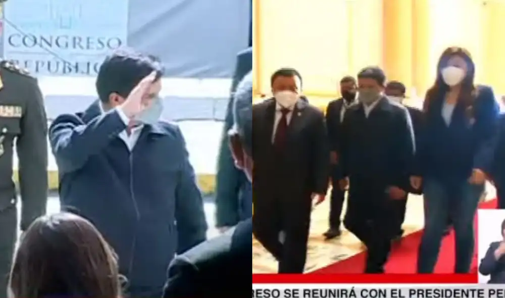 La reunión que tendrá Castillo con el Congreso se viene realizando a puertas cerradas. Foto: Captura TV Perú