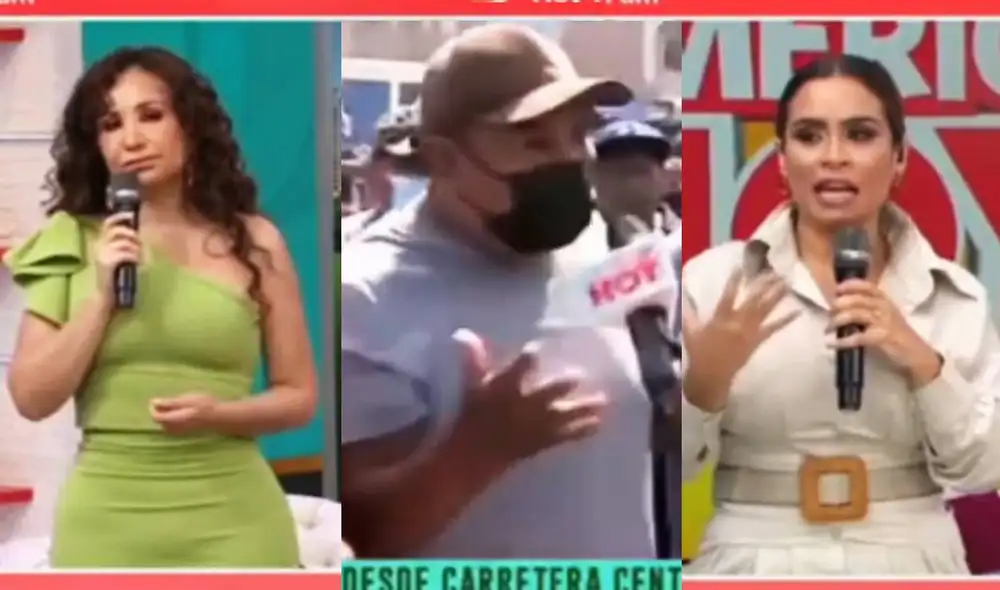 Reportero de ''América hoy'' informa sobre el paro nacional de transportistas. Foto: composición/ captura de América hoy