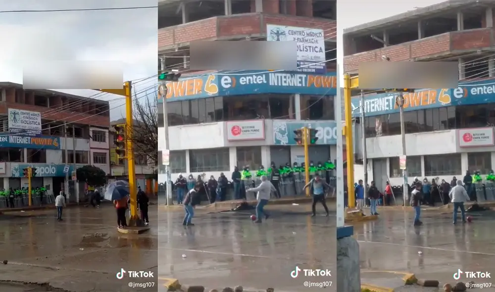 Los muchachos jugaron con atuendos para resguardarse del frío. Foto: captura de TikTok Los muchachos jugaron con atuendos para resguardarse del frío. Foto: captura de TikTok