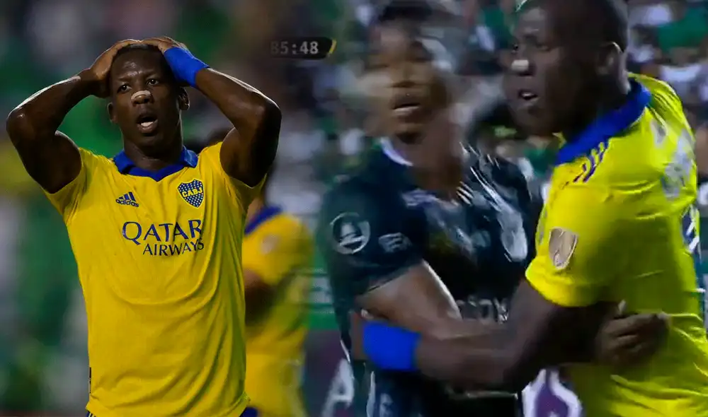 Luis Advíncula jugó los noventa minutos del duelo entre Boca Juniors y Deportivo Cali. Foto: AFP/captura ESPN
