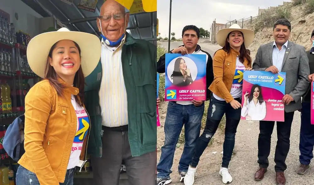 Lesly Castillo realiza campaña electoral para convertirse en alcaldesa de Sabandía. Foto: composición/ Instagram