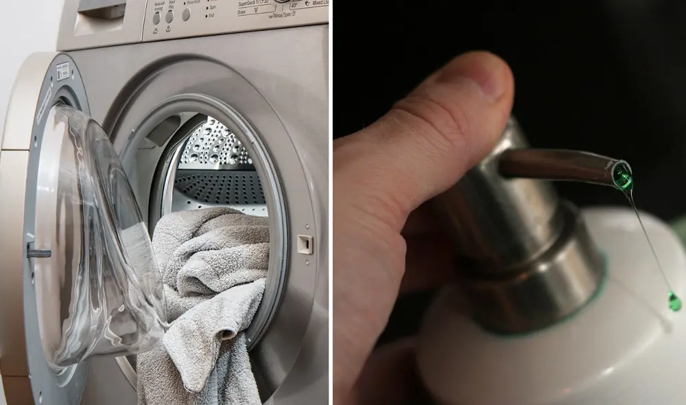 Conoce la forma de utilizar la medida suficiente de detergente liquido en la lavadora. Foto: composición: Pixabay