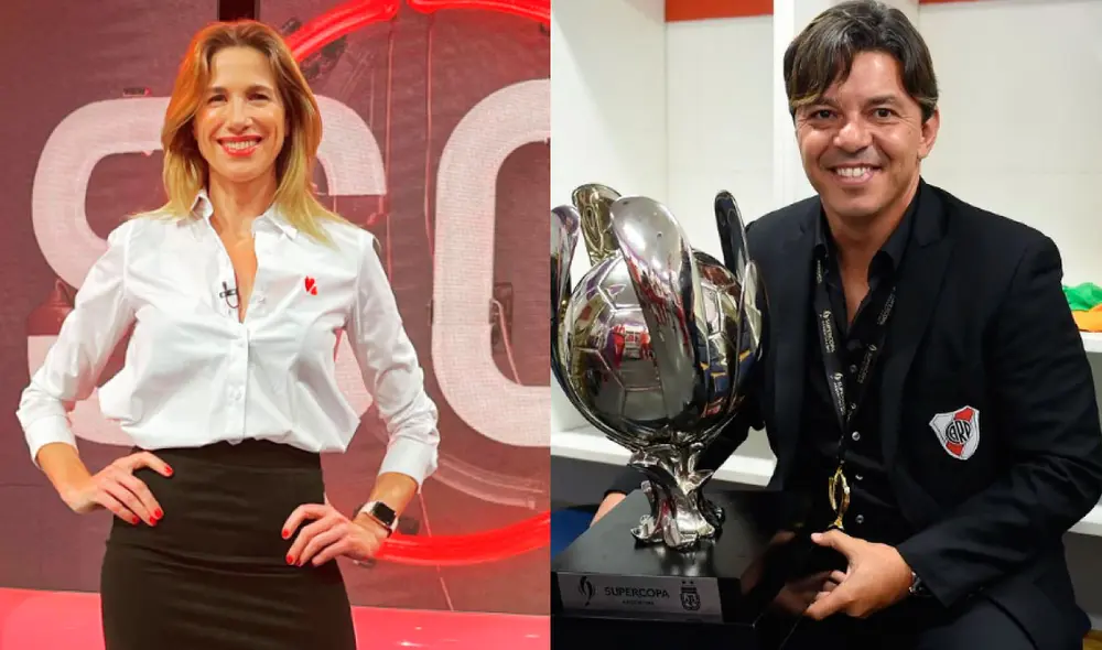 Tras conocerse en la celebración por el triunfo de River Plate en la Copa Libertadores en 2018, Alina Moine y Marcelo Gallardo habrían iniciado un romance. Foto: composición/Alina Moine/River Plate/Instagram