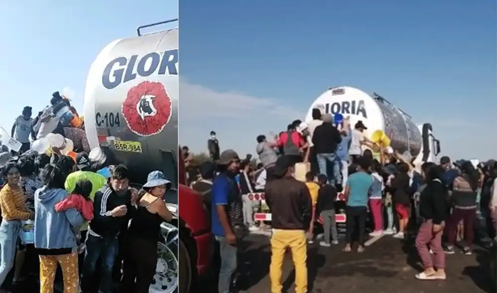 Videos en los que aparecen manifestantes sacando la leche de un camión cisterna. Foto: composición LR / Ruteros del Perú Videos en los que aparecen manifestantes sacando la leche de un camión cisterna. Foto: composición LR / Ruteros del Perú