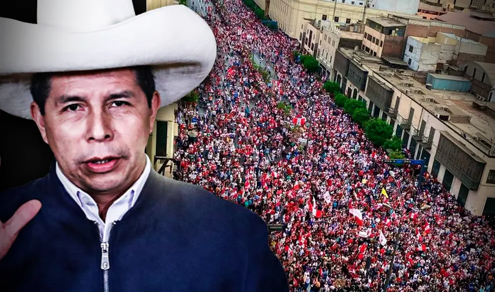 Miles de manifestantes en contra del Gobierno de Pedro Castillo se movilizaron el martes 5 de abril. Foto: composición Fabrizio Oviedo / La República