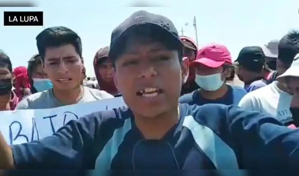 Trabajadores del sector agrario protestaron en la región de Ica. Foto: Captura de pantalla / La Lupa