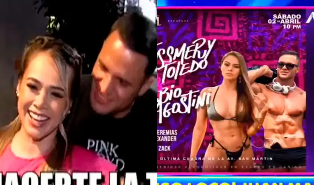 Jossmery Toledo y Fabio Agostini estuvieron el fin de semana animando una fiesta juntos. Foto: captura/ATV/América TV