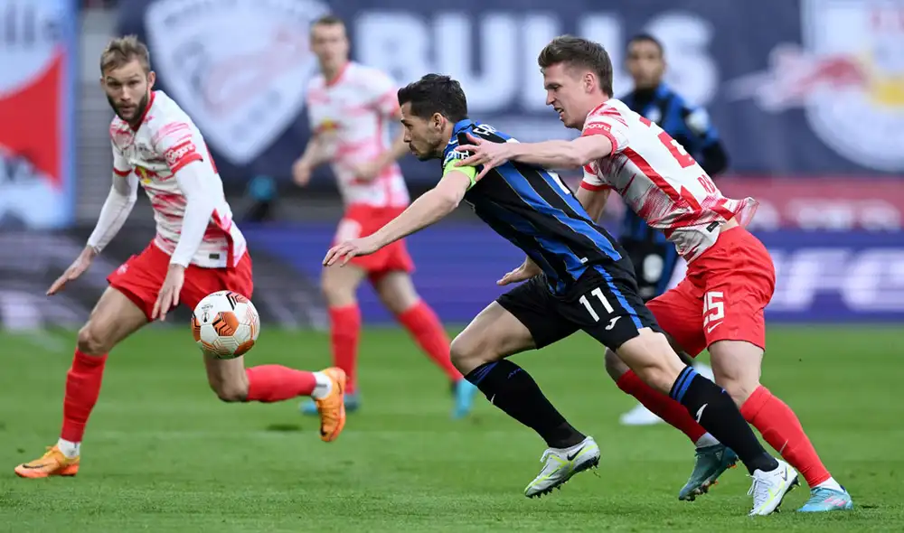 RB Leipizig y Atalanta juegan en Alemania por la Europa League. Foto: EFE RB Leipizig y Atalanta juegan en Alemania por la Europa League. Foto: EFE