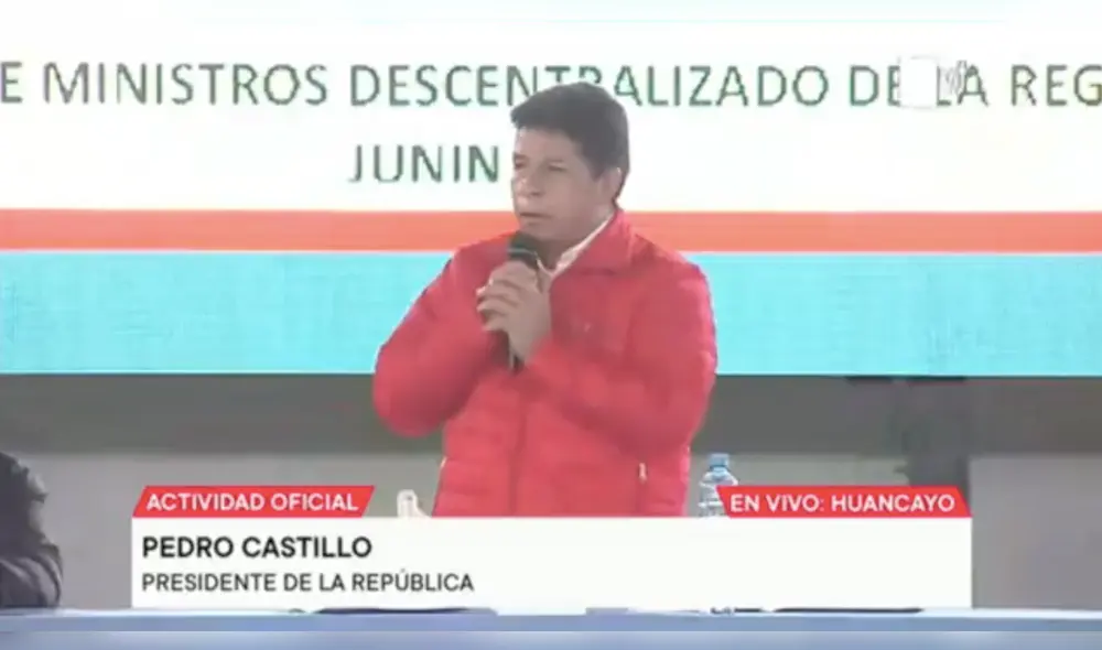 Pedro Castillo viajó a Huancayo. Foto: captura de Twitter