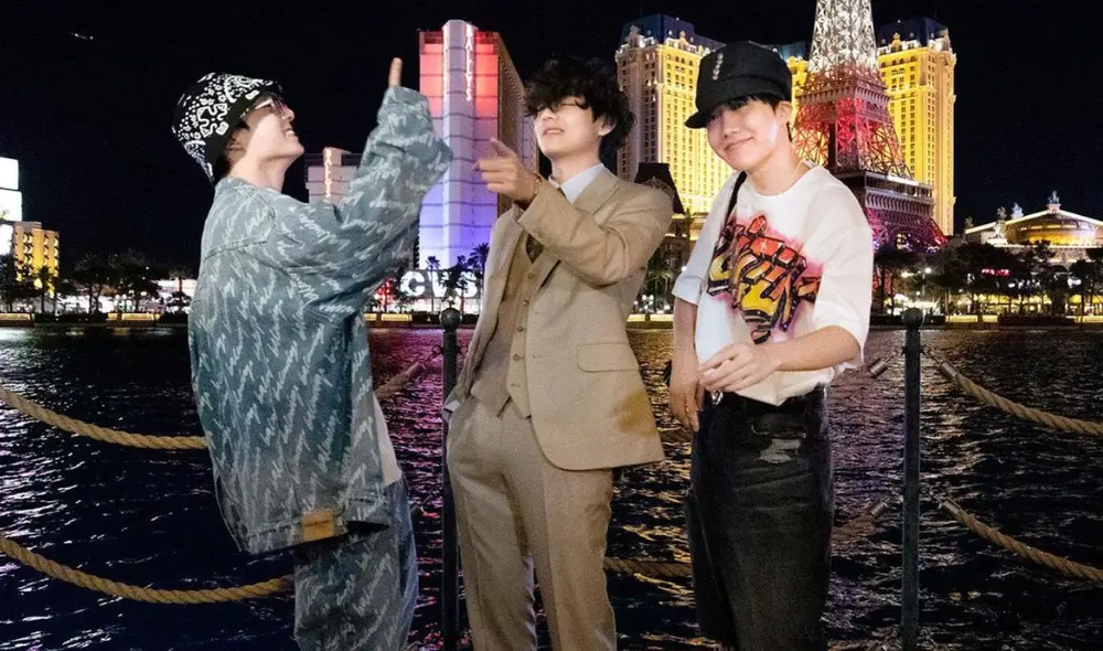 Jungkook, Taehyung y J-Hope se encuentran en los preparativos de los conciertos presenciales "Permission to dance on stage en Las Vegas". Foto: Instagram/@bellagio