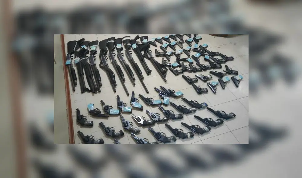 Armas de fuego eran de diferentes calibres y marcas. Foto: Sucamec