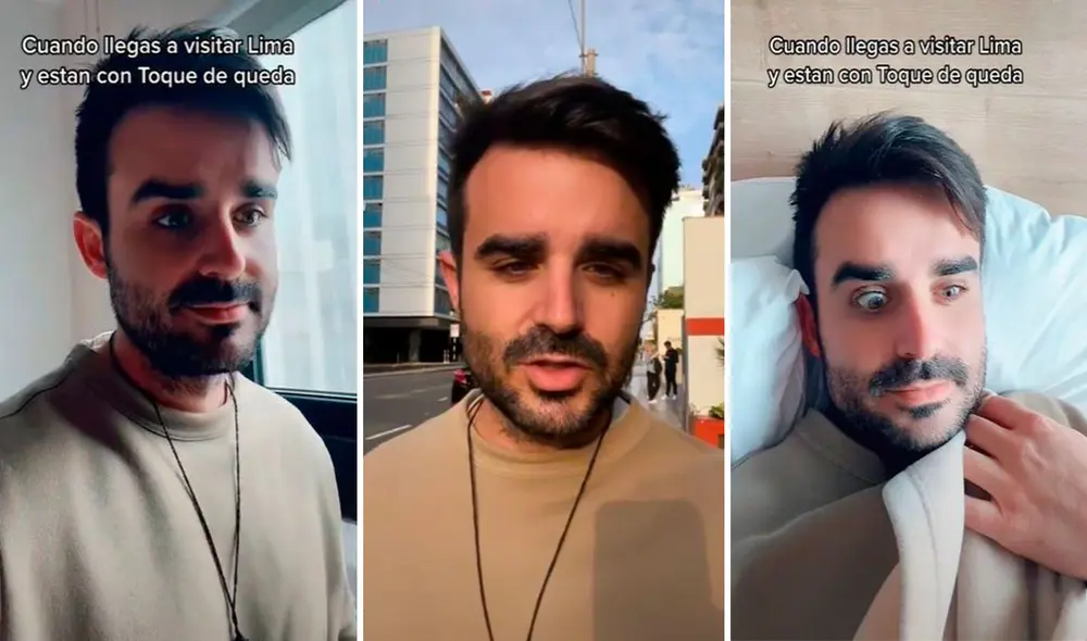El tiktoker lleva varios días visitando varios lugares de nuestro país; sin embargo, jamás imaginó que le tocaría vivir una inmovilización. Foto: captura de TikTok