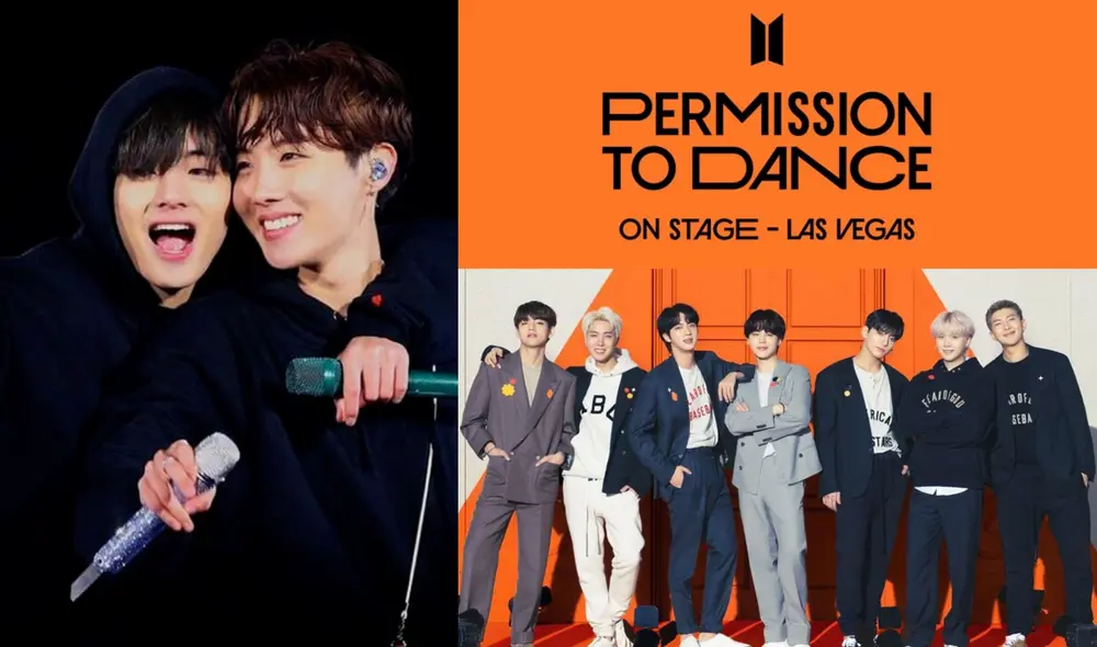 Taehyung, J-Hope y más integrantes de BTS presentan "PTD on stage en Las Vegas" como parte de su gira de conciertos presenciales tras la COVID-19. Foto: composición La República / BIGHIT
