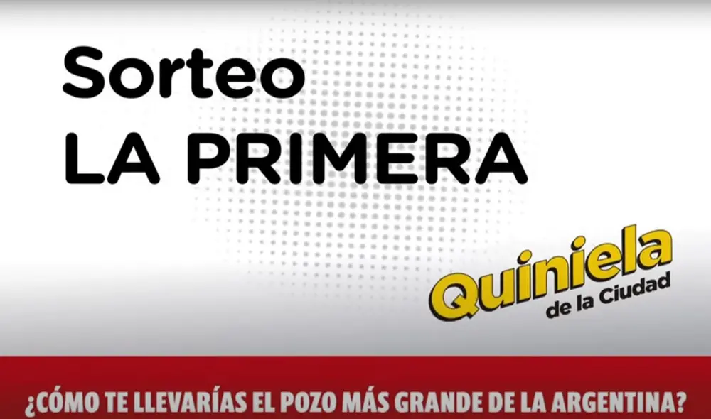 Entérate de los resultados de la Quiniela de hoy. Foto: captura de Lotería de la Ciudad / YouTube Entérate de los resultados de la Quiniela de hoy. Foto: captura de Lotería de la Ciudad / YouTube