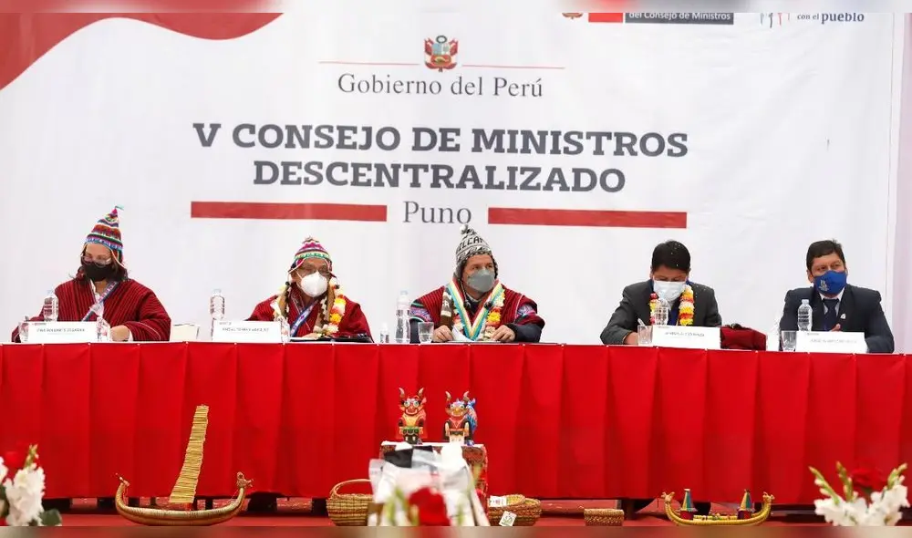 Presidente Castillo participó en sesión descentralizada del Consejo de Ministros en Puno. Foto: Twitter Presidencia