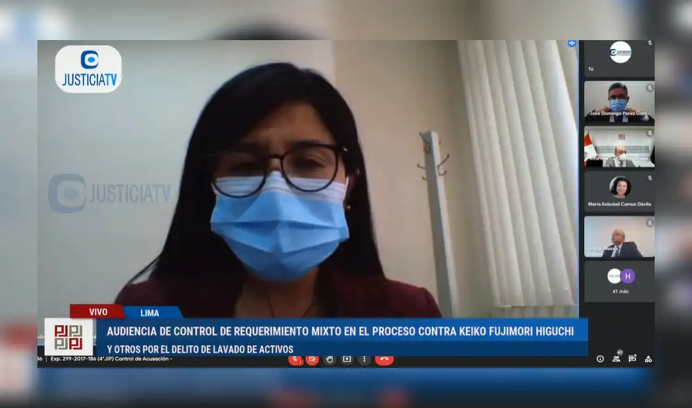 Fiscal Paulina Roque acompaña al fiscal Domingo Pérez en las audiencias por el caso Cócteles contra Keiko Fujimori. Foto: Justicia TV. Fiscal Paulina Roque acompaña al fiscal Domingo Pérez en las audiencias por el caso Cócteles contra Keiko Fujimori. Foto: Justicia TV.
