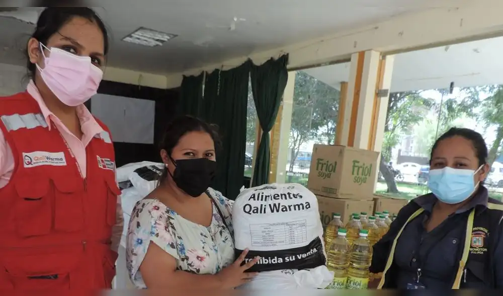 Qali Warma distribuye bolsas de alimentos a personas vulnerables de Lambayeque. Foto: Qali Warma.