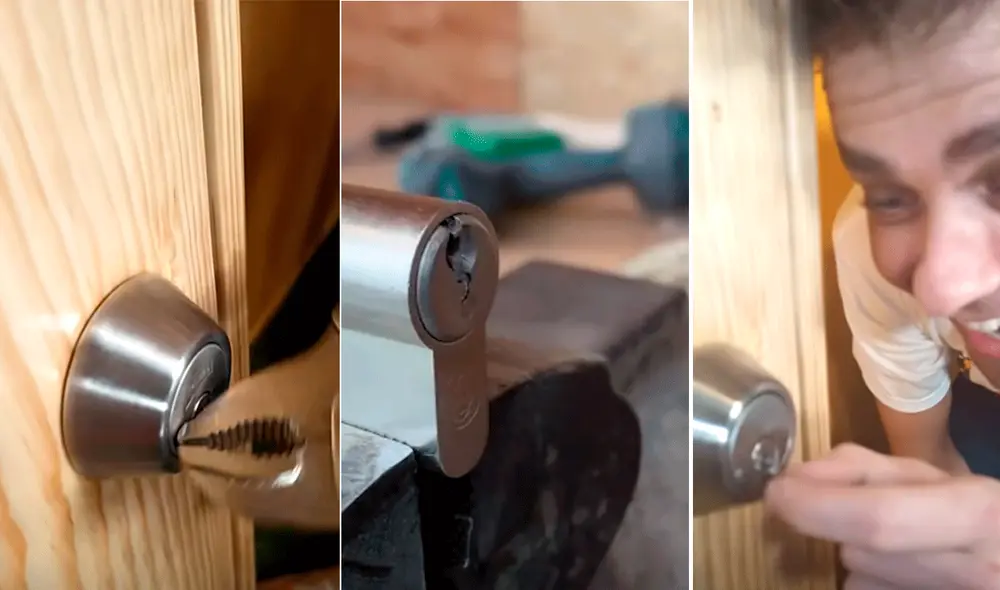 El youtuber Jimmy Álvarez dio a conocer la forma más rápida y sencilla de recuperar el trozo de llave que se quedó atorada en la cerradura. Foto: captura de YouTube
