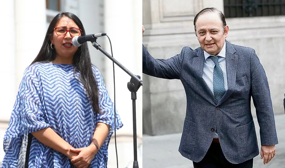 La congresista de Juntos por el Perú Ruth Luque se pronunció sobre el pedido de renuncia que hizo Walter Gutiérrez a Pedro Castillo. Foto: composición/Congreso/La República