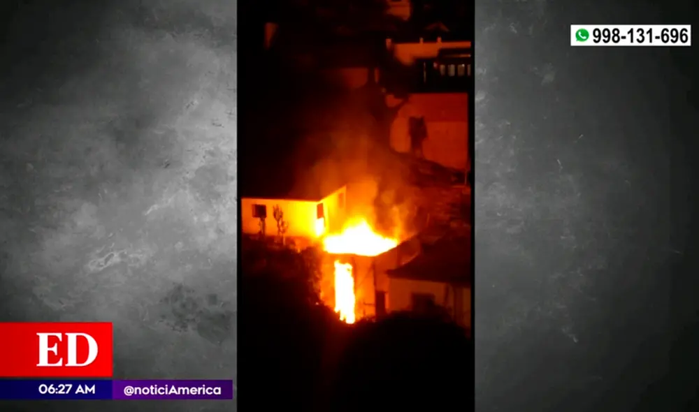 Esta madrugada. Incendio consume vivienda en Barranco. Foto: América Esta madrugada. Incendio consume vivienda en Barranco. Foto: América