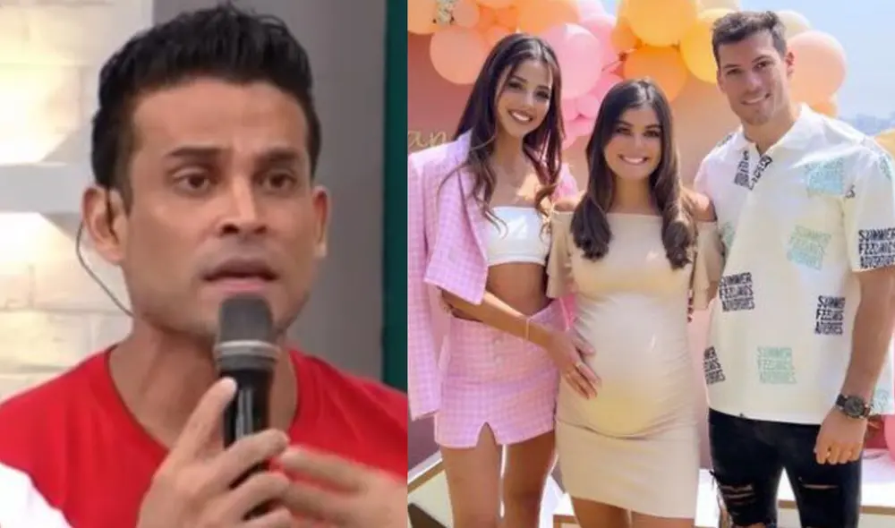 Christian Domínguez considera que la ausencia de Luciana Fuster o Flavia Laos hubiese sido mejor en el baby shower de Majo Parodi. Foto: Composición LR / "América hoy" / Instagram.