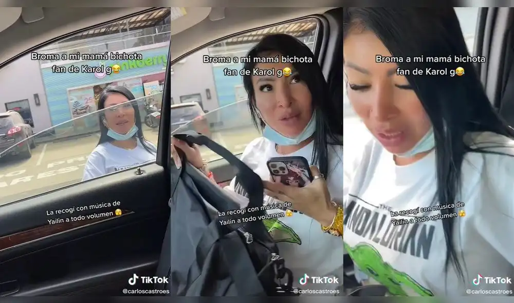 La mujer se mostró bastante disgustada al escuchar la música de Anuel AA y Yailin. Foto: captura de TikTok La mujer se mostró bastante disgustada al escuchar la música de Anuel AA y Yailin. Foto: captura de TikTok