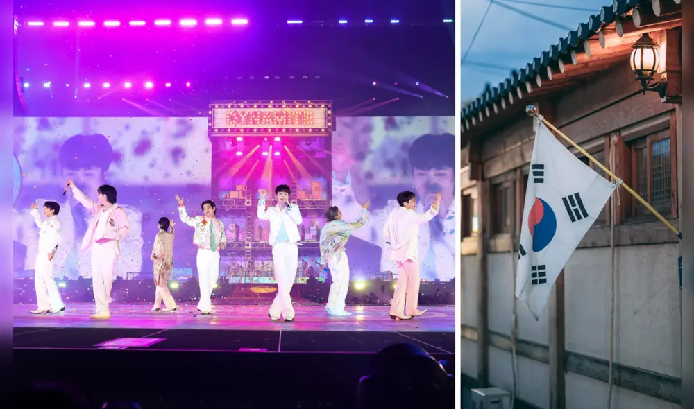 BTS en el conciertos de "Permission to dance on stage en Las Vegas". Foto composición: BIGHIT Music y Canva.