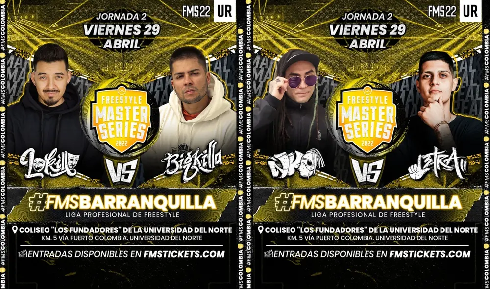 La liga colombiana anunció 2 batallas para la segunda jornada que se realizará el 29 de abril. Foto: FMS Colombia