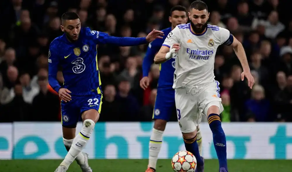 En la ida, Real Madrid ganó 3-1 al Chelsea con hat-trick de Karim Benzema. Foto: AFP En la ida, Real Madrid ganó 3-1 al Chelsea con hat-trick de Karim Benzema. Foto: AFP