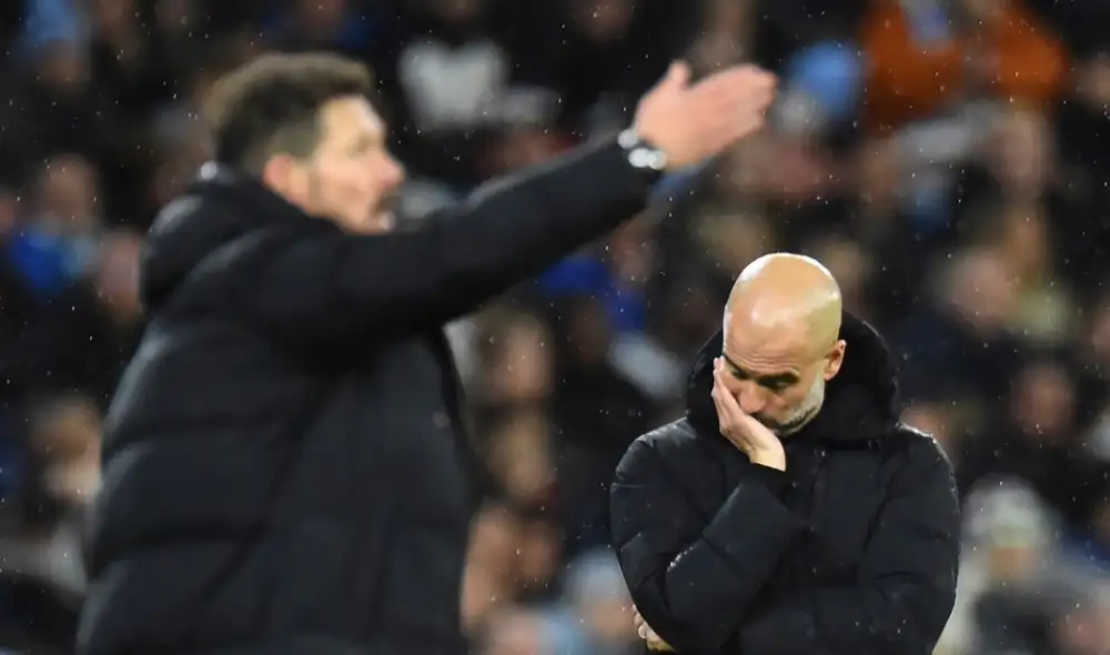 Pep Guardiola y Diego Simeone tienen estilos de juego muy diferentes. Foto: EFE.
