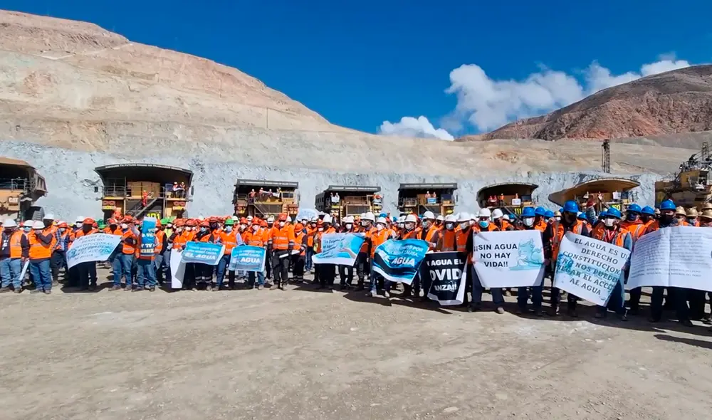 Campamento de Cuajone no cuenta con agua desde hace 50 días. Foto: No Me Robes Mi Trabajo/ Facebook Campamento de Cuajone no cuenta con agua desde hace 50 días. Foto: No Me Robes Mi Trabajo/ Facebook