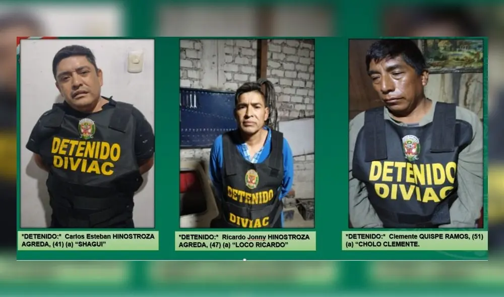 Según la PNP, el cabecilla de esta organización sería Carlos Esteban Hinostroza Agreda, alias Chagui, de 41 años. Foto: PNP